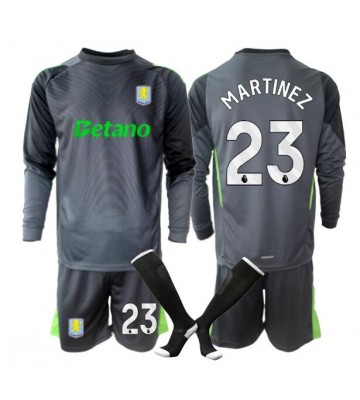 Aston Villa Emiliano Martinez #23 Goalkeeper Replica Home Stadium Kit for Kids 2025-26 Long Sleeve (+ pants)